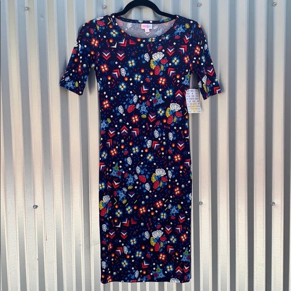 NWT Lularoe Julia Print Dress XXS - Picture 1 of 7
